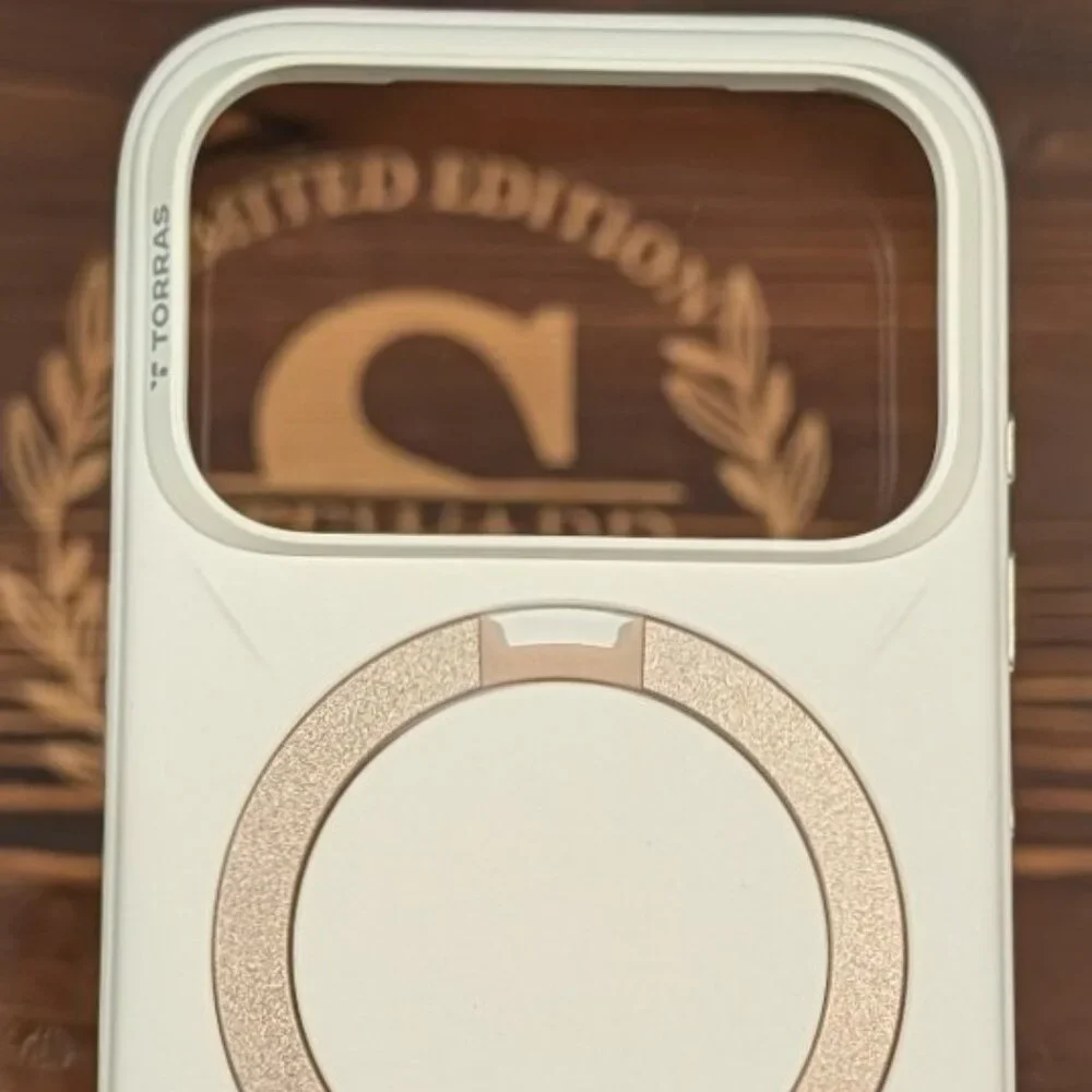 iPhone 17 Pro Ostand Q3 Silicone Case 360 Spin Kickstand MagSafe-Light Ivory